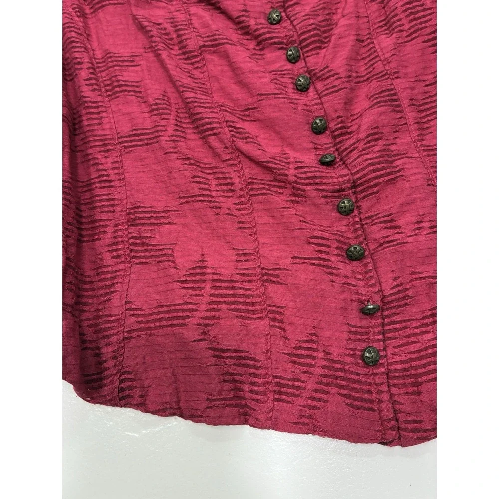 Anthropologie Women Blouse Size‎ XS Cranberry Romantic Puff Sleeve Office casual